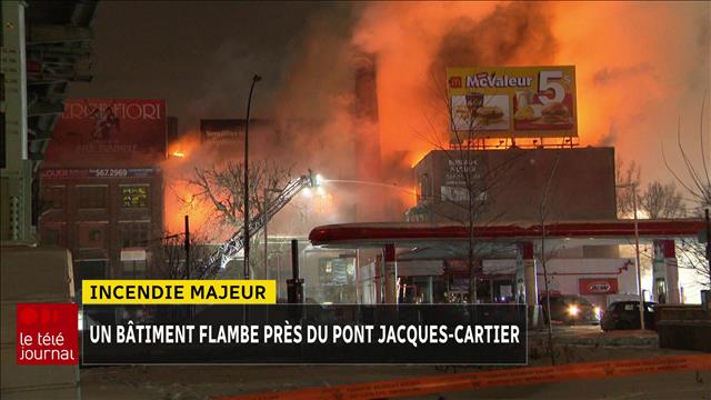 Un incendie majeur provoque la fermeture du pont Jacques-Cartier | Le ...