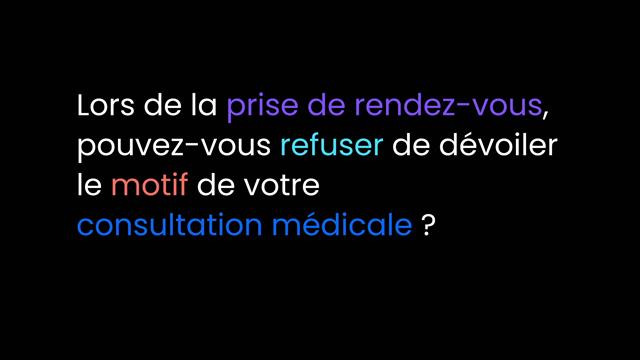 La question de la semaine sur la prise de rendez-vous médicaux
