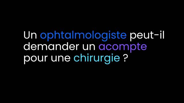 La question de la semaine sur le prix des chirurgies de la cataracte image