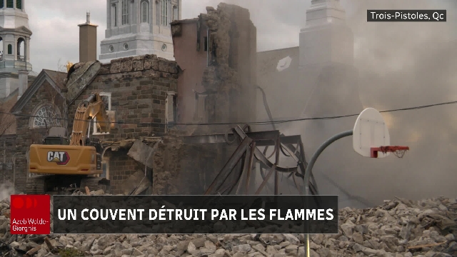 L’ancien couvent de Trois-Pistoles réduit en ruine par un incendie criminel