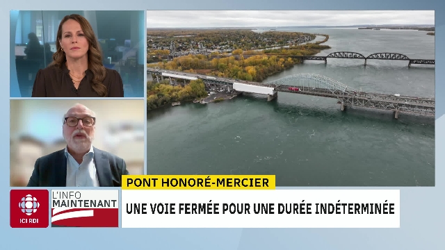 Une voie du pont Honoré-Mercier toujours fermée vers Montréal