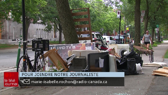 Lendemain de déménagements : les rues de Montréal encombrées de déchets
